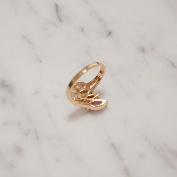 Gold Ring with 4 Multi Colour Stones - Picture 2 of 4